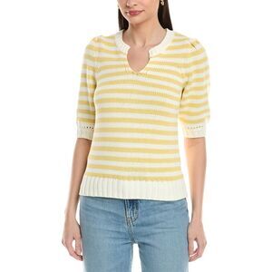 Michael Stars Womens  Rosanna Stripe Sweater, Yellow